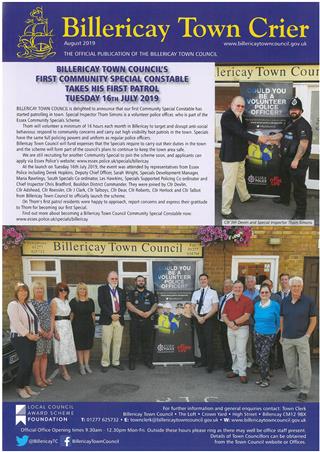 Town Crier front page August 2019