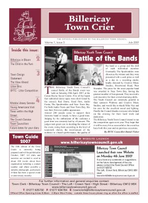 Front page of Town Crier July 2007